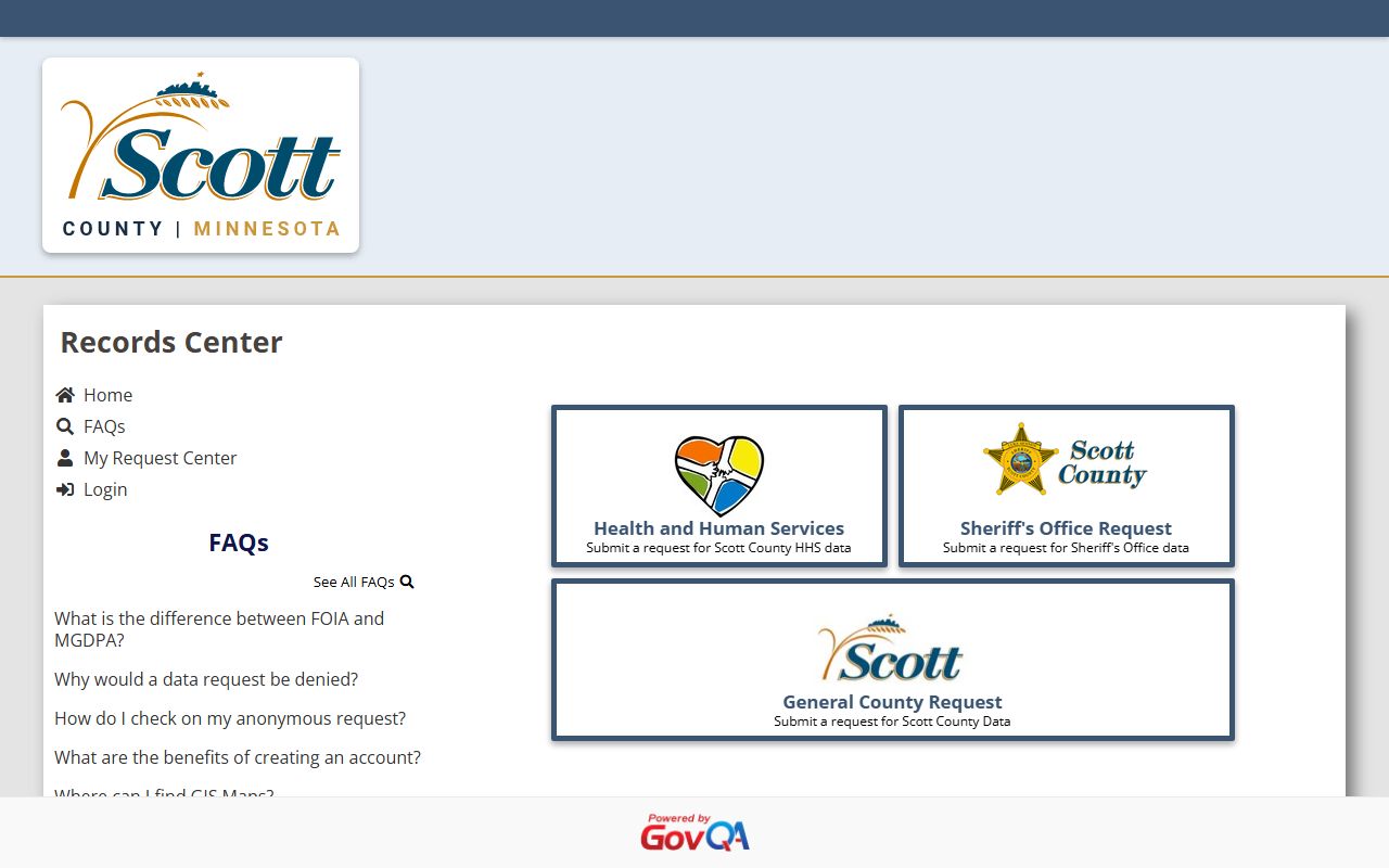 Scott County Court Administrator GovQA and records boundary