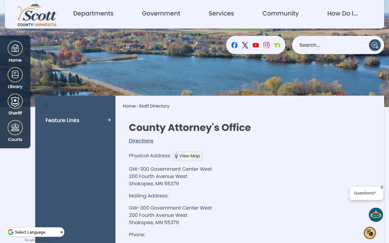 Scott County arrest records County Attorney directory