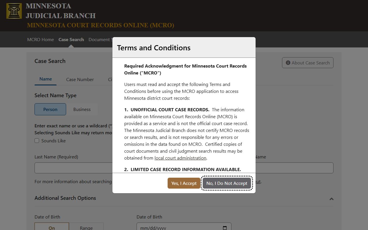 Scott County court records MCRO Case Search portal