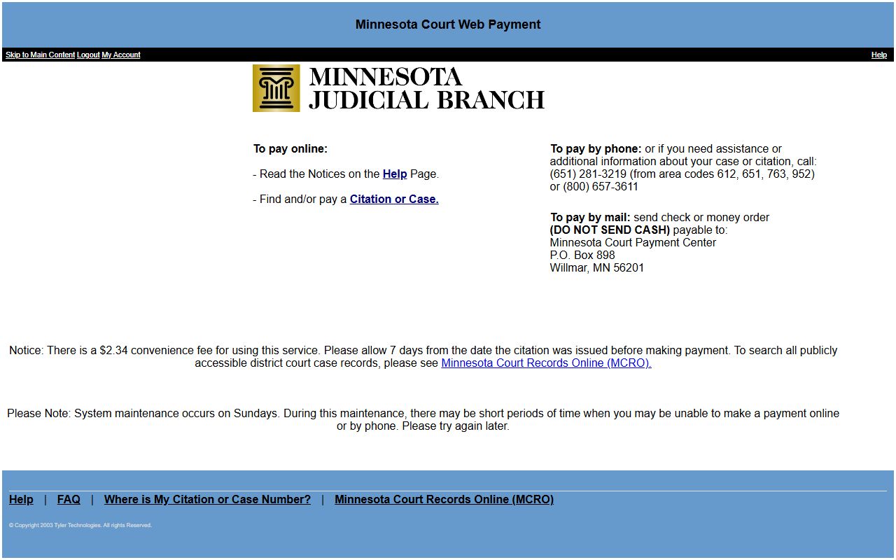 Scott County court records Minnesota Court Web Payment portal