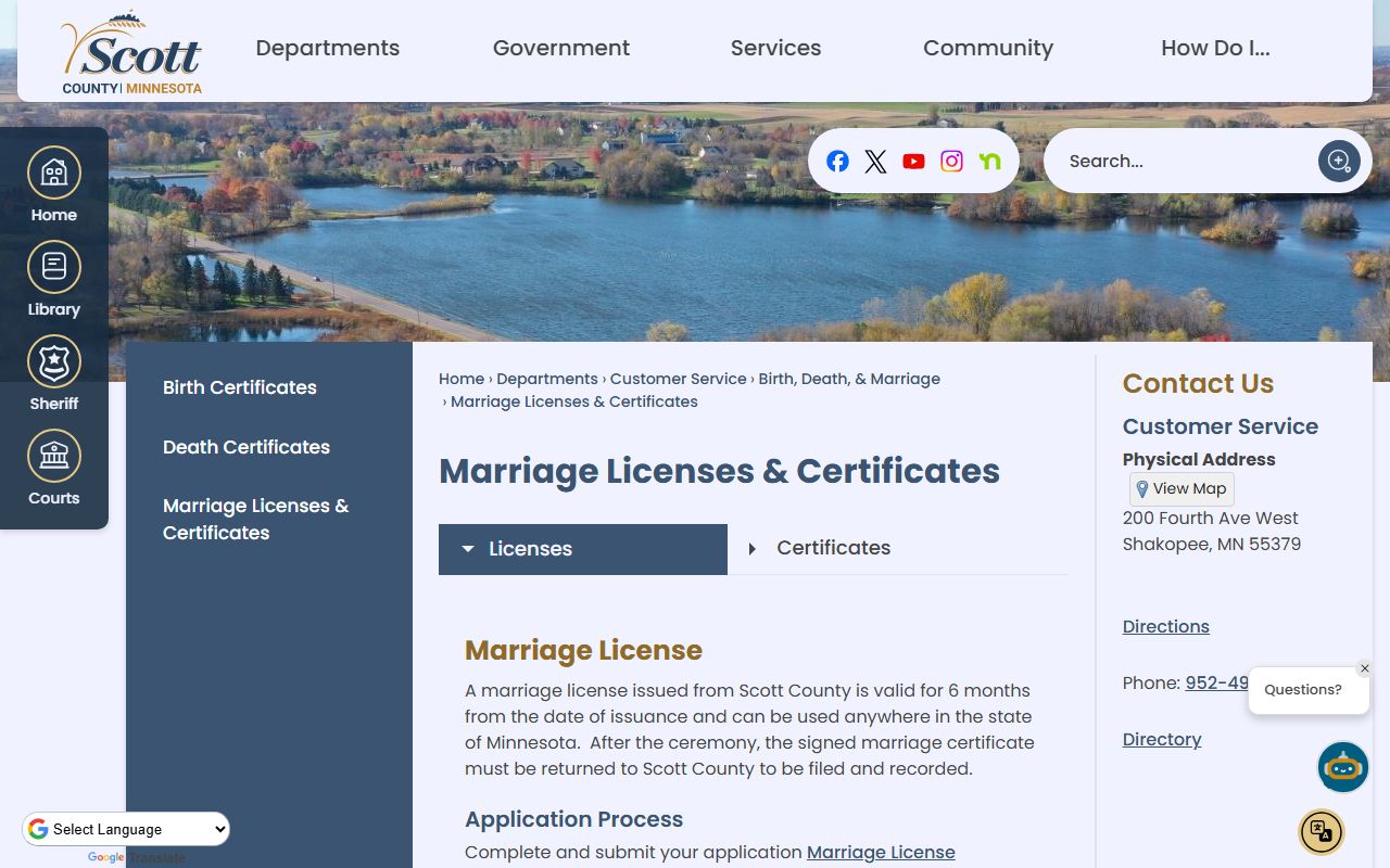 Scott County marriage and divorce records marriage license source