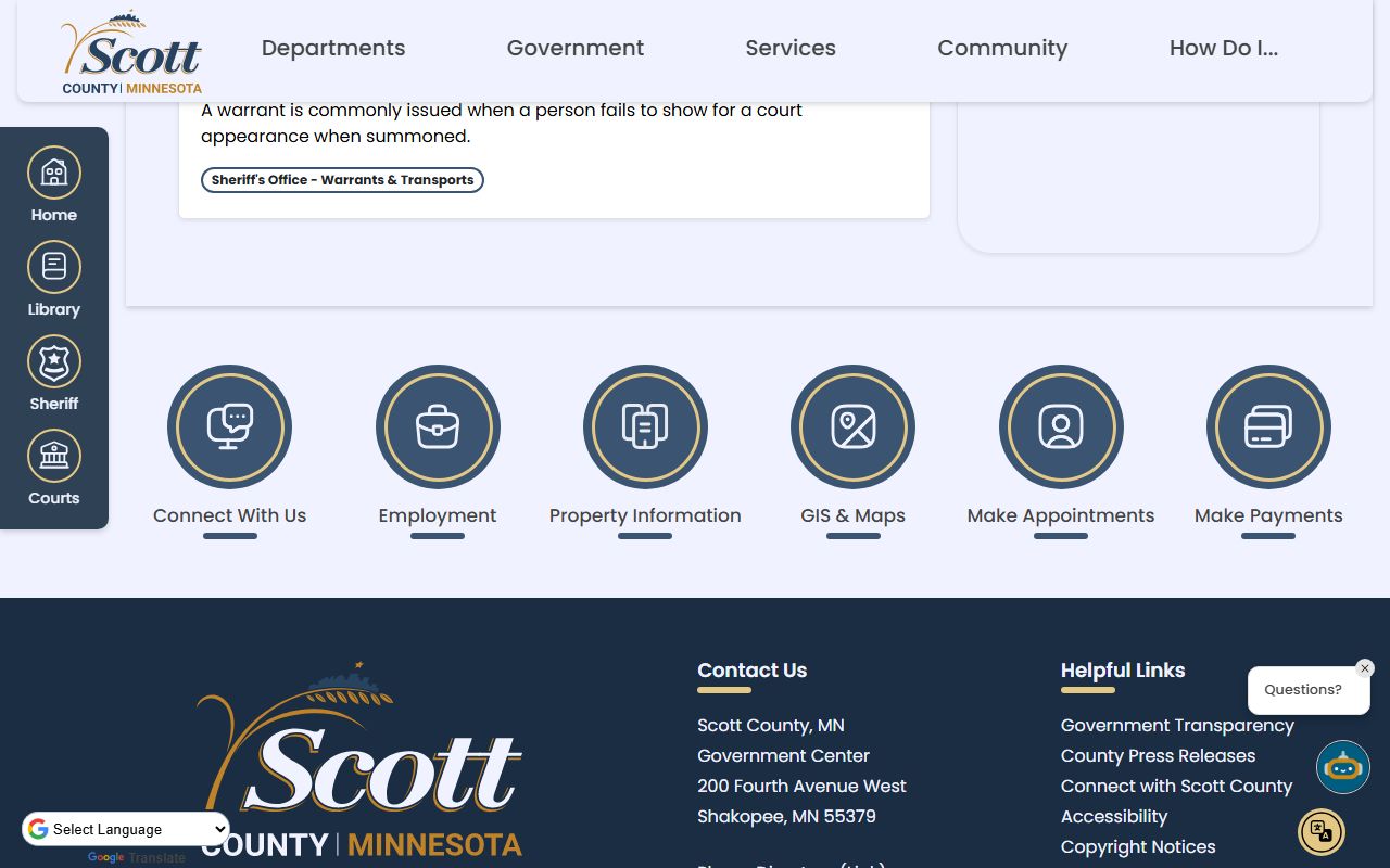 Scott County warrant records failure to appear warrant FAQ